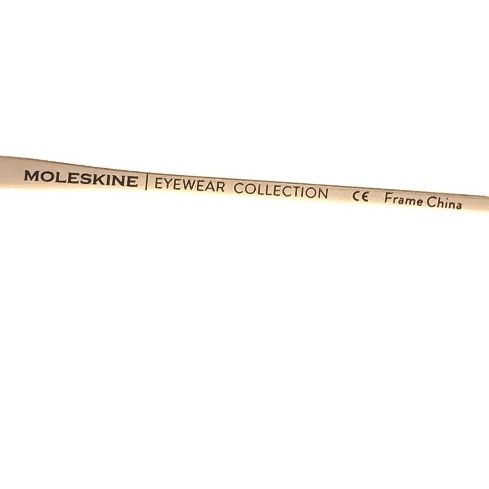 Moleskine Eyeglasses Frames MO1104 00 Black Gold Square Full Thin Rim 52-15-145